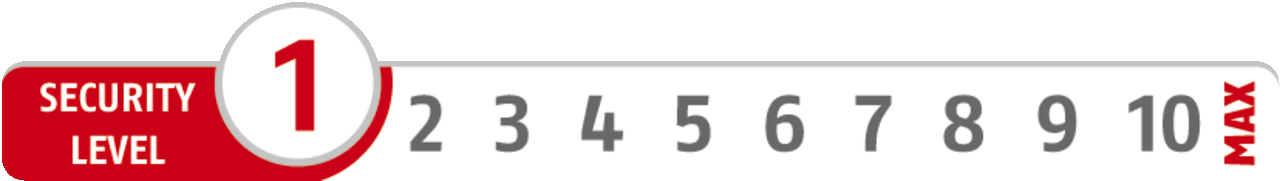 Security Level 1/10 | ABUS GLOBAL PROTECTION STANDARD ® | A higher level means more security
