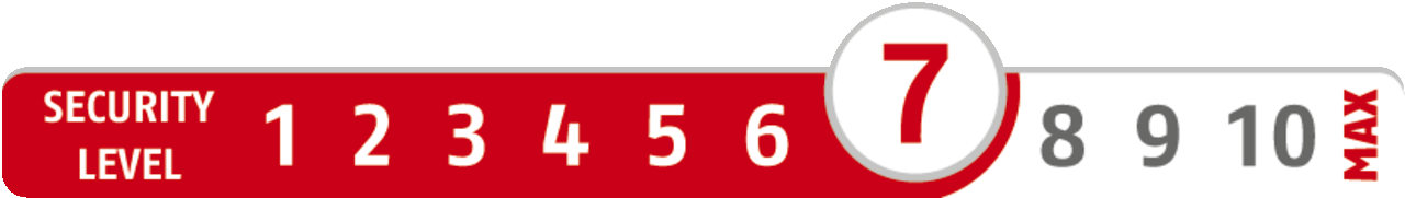 Security Level 7/10 | ABUS GLOBAL PROTECTION STANDARD ® | A higher level means more security